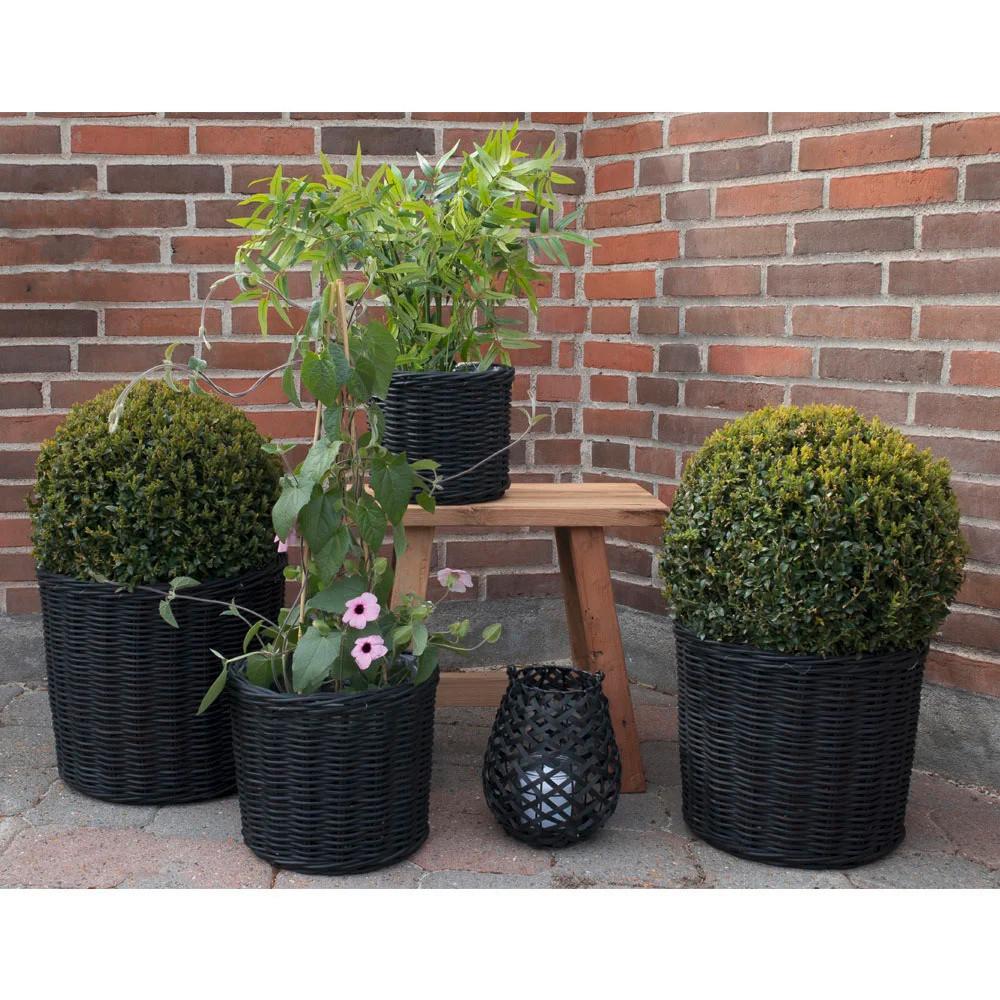 Korbset Bogor Schwarz B: 40 cm - Klar/Schwarz, Basics, Holz/Kunststoff (40/35/40cm)
