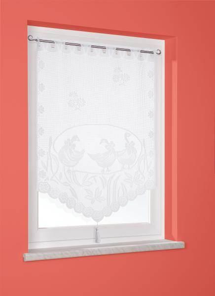 Kurzgardine Transparent Lace Bxl: 60x90 Cm Mit Blumenmotiv - Weiß, KONVENTIONELL, Textil (60/90cm) - Ondega