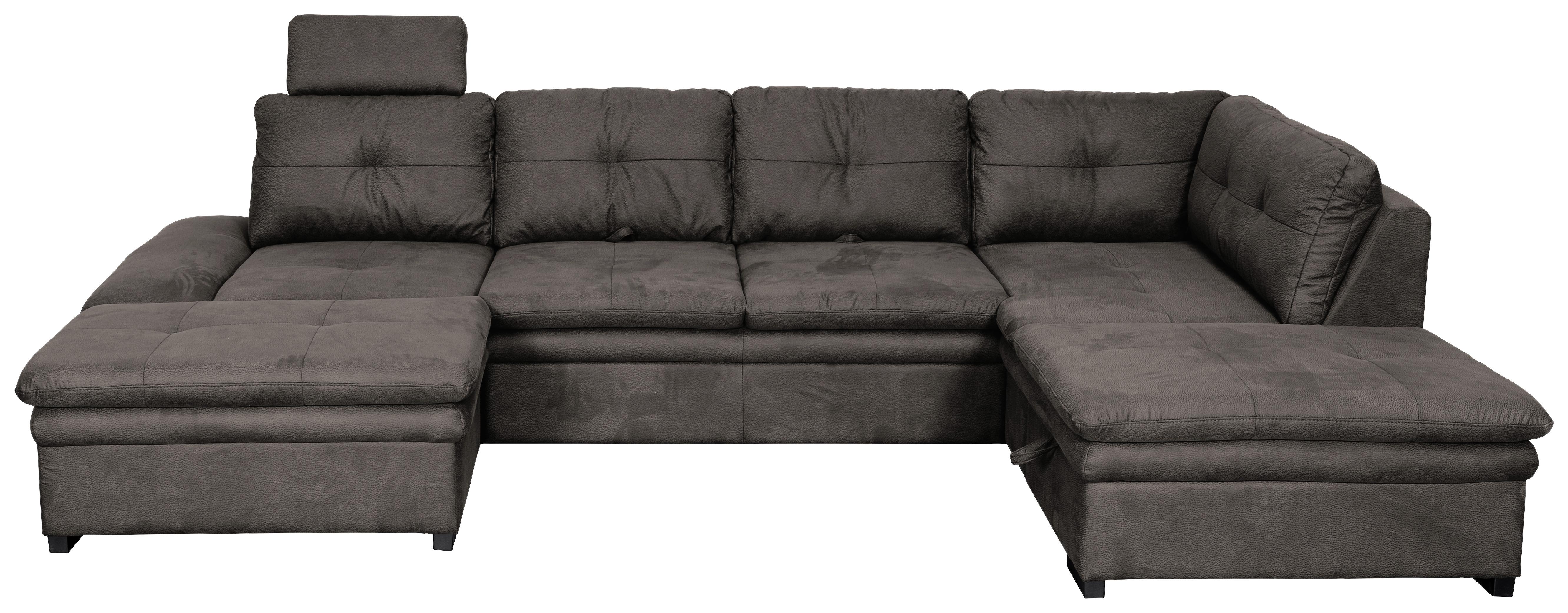 Sedací Souprava U-form Hit - Šedohnědá - šedá/barvy stříbra, Design, textil/plast (323/210cm) - Bessagi Home