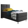 Boxspringbett Mit Topper 90x200 Cm Miami-Bk - Anthrazit/Silberfarben, KONVENTIONELL, Leder/Textil (90/115/210cm) - MID.YOU