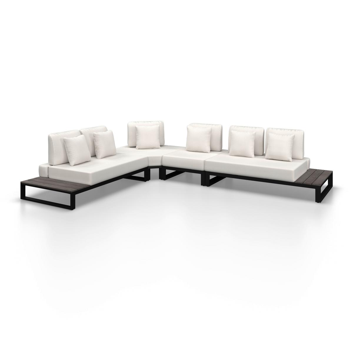 TERASOVÁ SEDACÍ SOUPRAVA SILVANO - bílá/šedá, Moderní, kov/textil (323/79cm) - Bessagi Garden