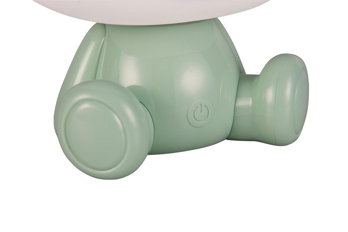 LED-Tischleuchte Cutie Grün Weiß B: 19 cm - Weiß/Grün, LIFESTYLE, Kunststoff (21/19/25,5cm)