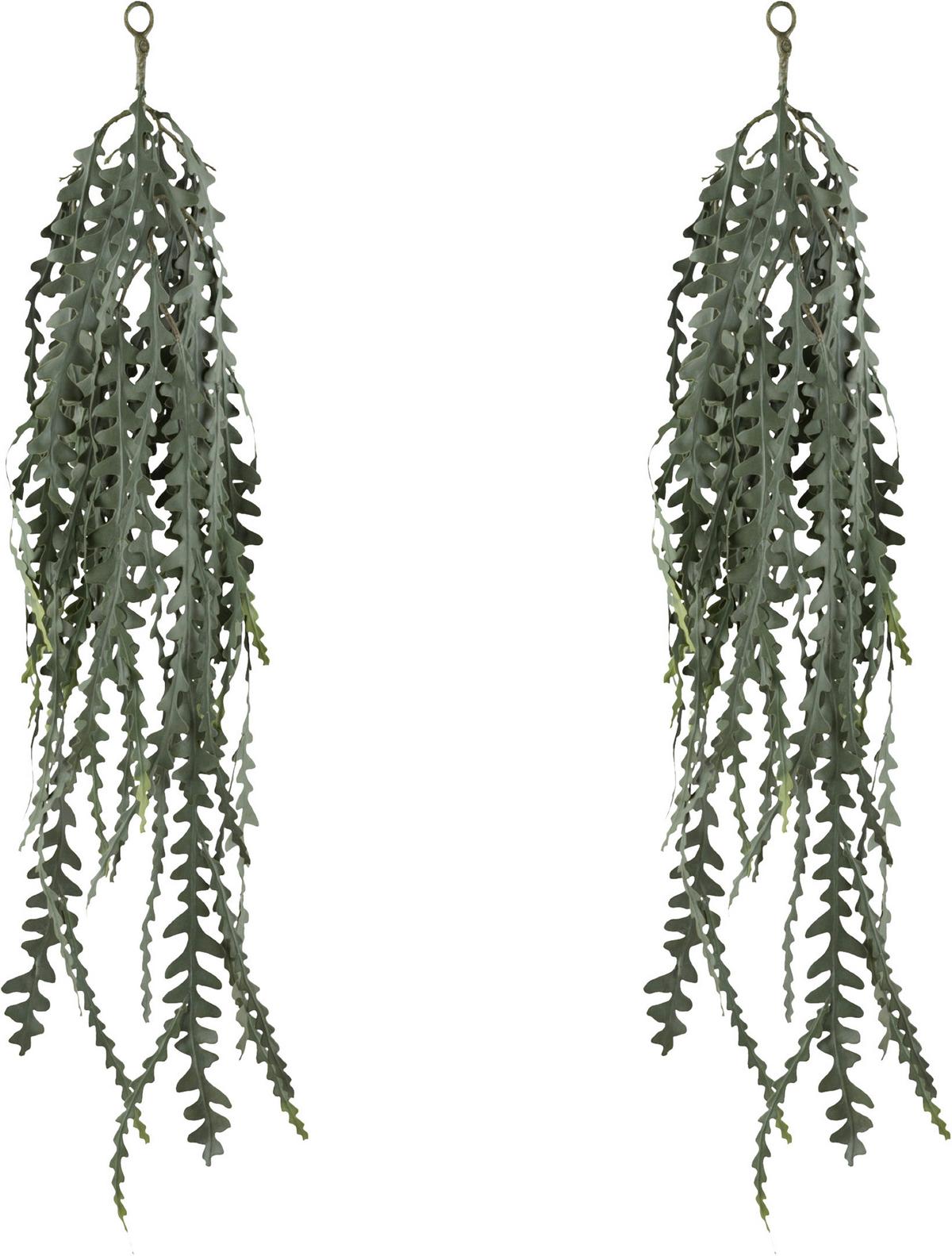 Kunstpflanze, Hängepflanze Grün, Grau, H: 100 Cm - Grau/Grün, Design, Kunststoff (100cm) - P & B