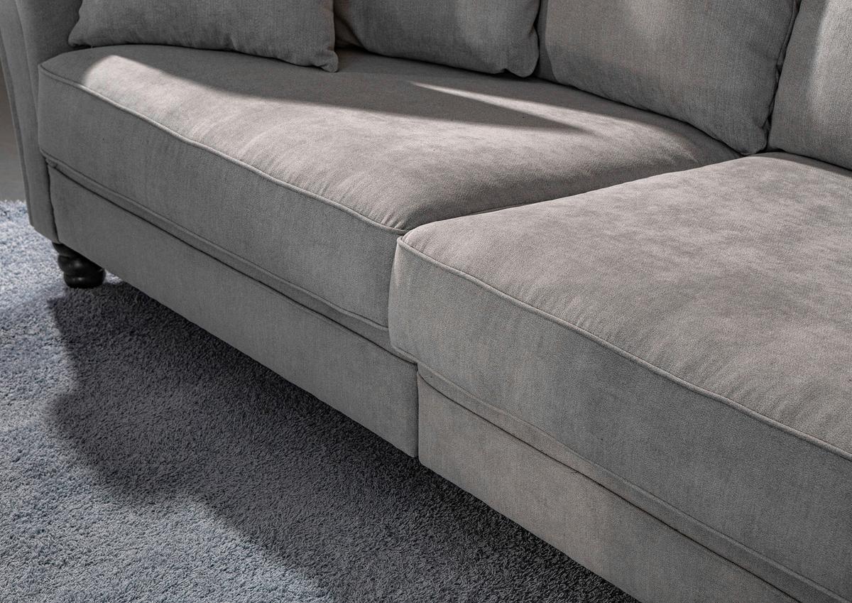 Bigsofa Lamour - Dunkelbraun/Hellgrau, KONVENTIONELL, Holz/Textil (270/80/110cm) - Livetastic