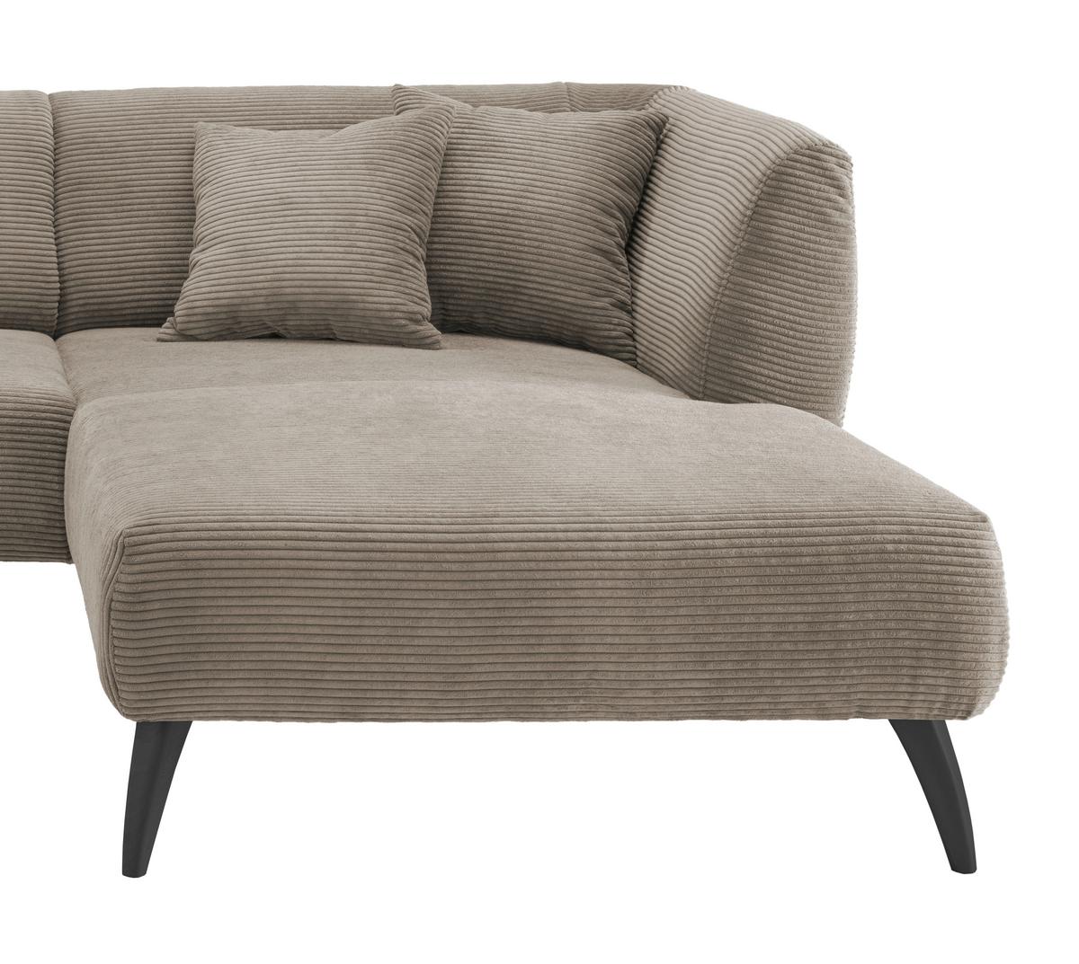 Ecksofa Colori Graubraun S: 264/160 cm - Graubraun/Schwarz, MODERN, Holz/Textil (264/160cm) - MID.YOU