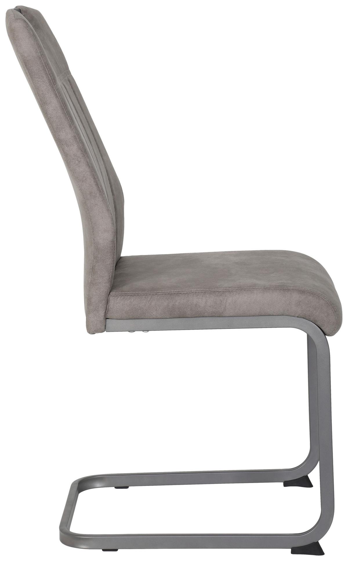 Schwingstuhl Christina II S Bezug Vintage Grau, B: 43 cm - Grau, KONVENTIONELL, Textil/Metall (43/98/58cm)