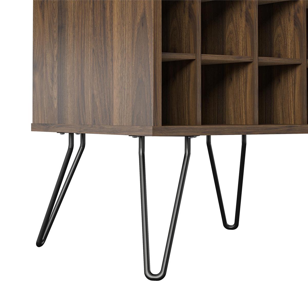 Weinregal Concord Walnussfarben H: 80 cm - Walnussfarben/Schwarz, Design, Holzwerkstoff/Metall (51/80/45cm) - MID.YOU