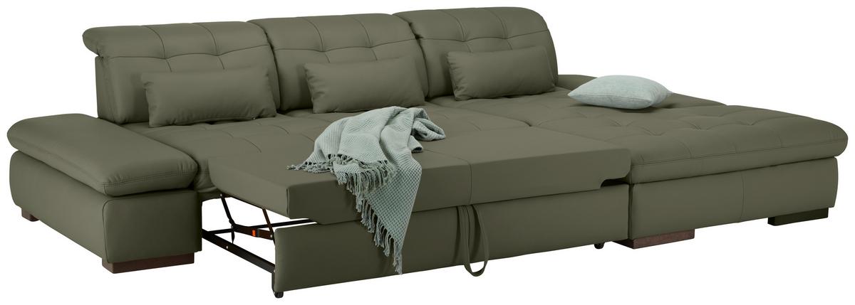 Rohová sedačka SANFINO, pravá, antracitová pravá kůže - barvy chromu/antracitová, Konvenční, kov/kůže (305/199cm) - Premium Living