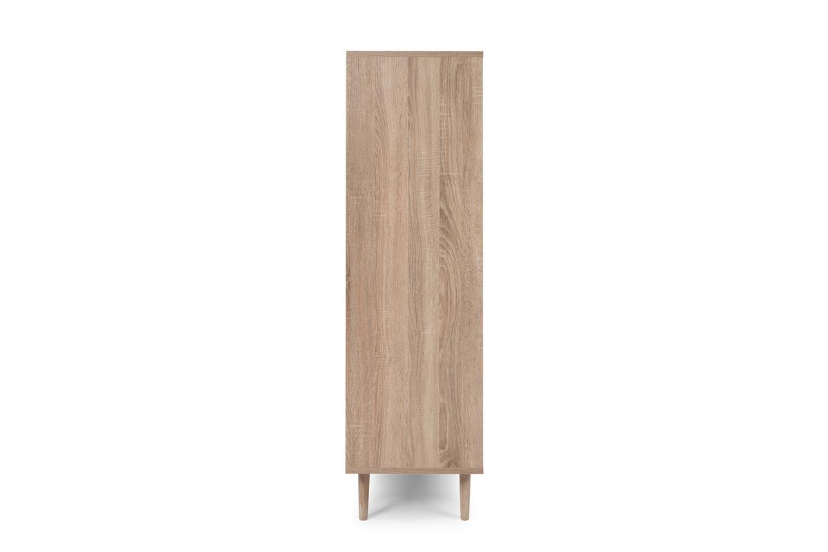 Highboard + Glastür 101,5 Cm Bali, Eiche/geflechtoptik - Sonoma Eiche, Natur, Glas/Holzwerkstoff (101,5/139/40cm) - MID.YOU