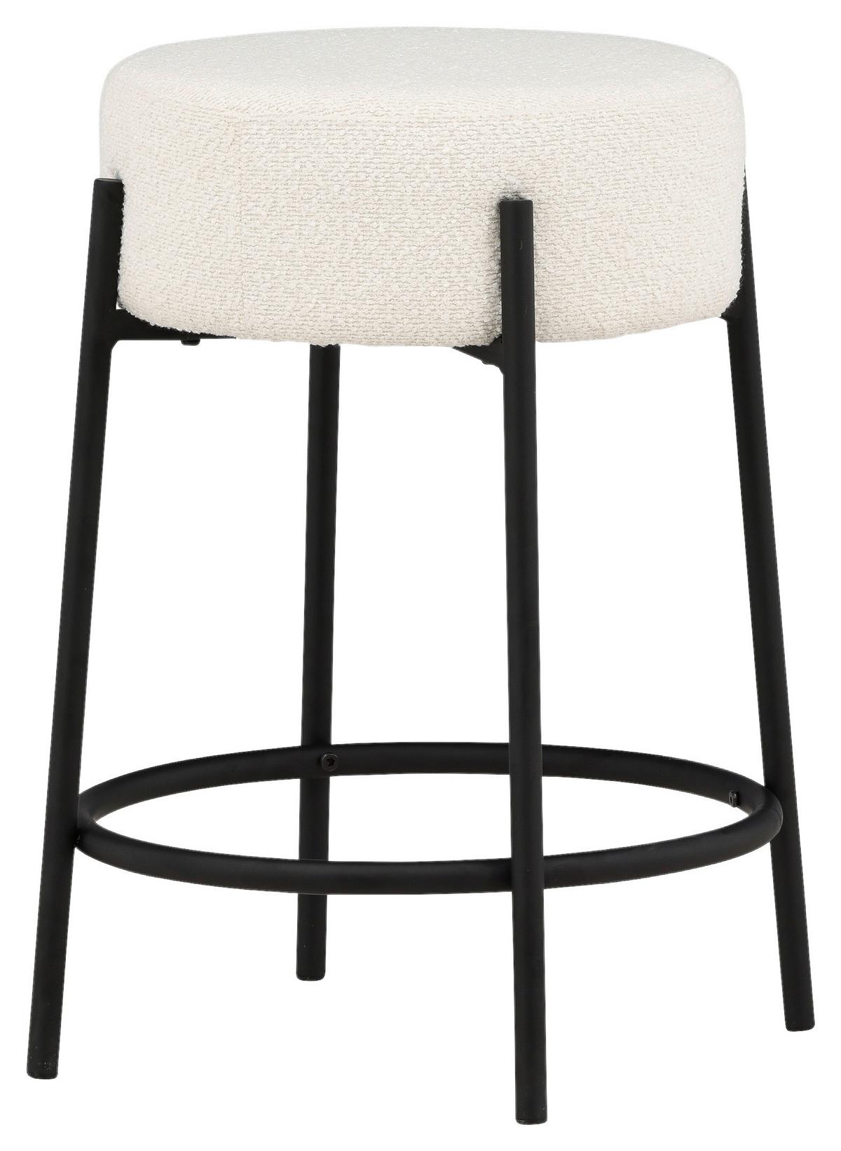 Barhocker Tucson - Schwarz/Weiß, Design, Textil/Metall (50/60/50cm) - Livetastic