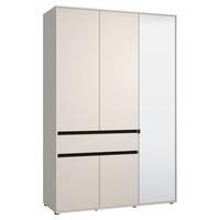 Nyílóajtós Szekrény Corbett - kasmírszínű/fekete, Basics, faalapú anyag/üveg (138/210.5/54cm)
