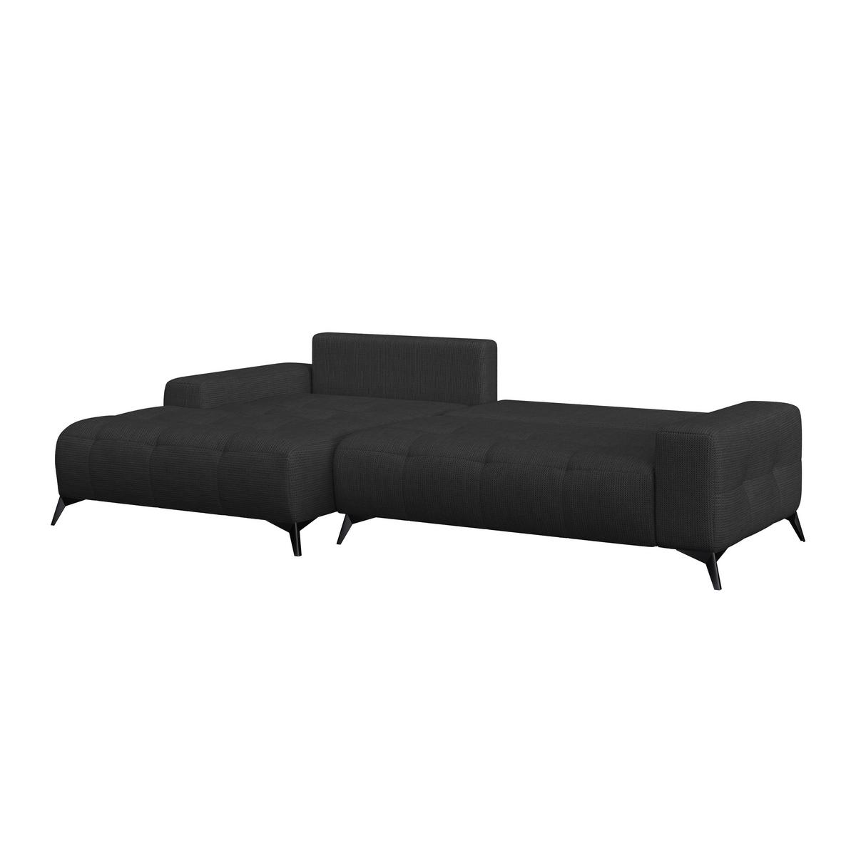 Ecksofa Mauro Schwarz, mit Schlaffunktion - Schwarz, Trend, Textil (175/290cm) - Luca Bessoni
