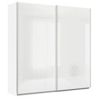 Schwebetüresnchrank B: 225cm Feldkirch Weiß - Weiß Hochglanz/Weiß, MODERN, Glas/Holzwerkstoff (225/229/62cm)