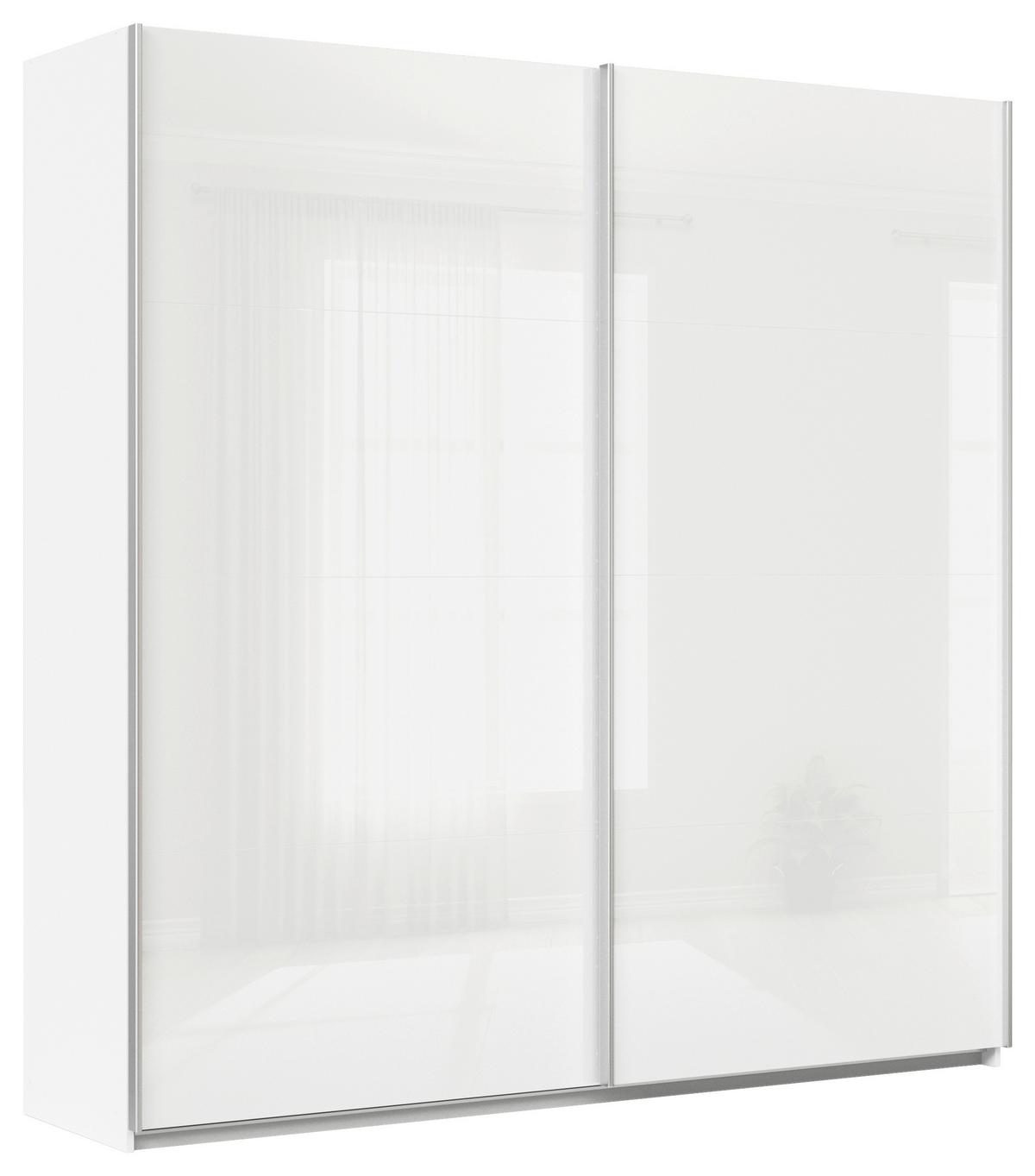 Schwebetüresnchrank B: 225cm Feldkirch Weiß - Weiß Hochglanz/Weiß, MODERN, Glas/Holzwerkstoff (225/229/62cm)