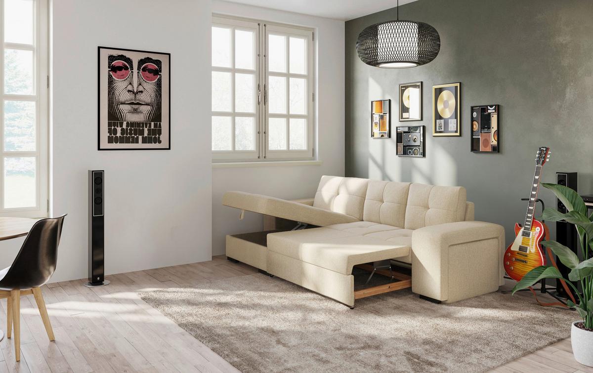 Sarokkanapé Mattina - Modern, textil (156/268cm)