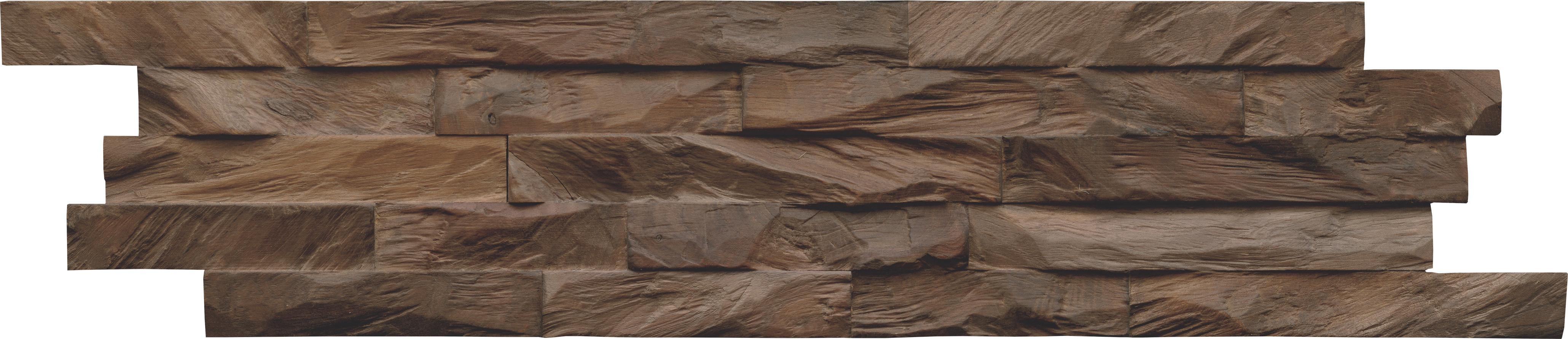 Wandverkleidung Teak Diamond Ancient Brown - Braun, Basics, Holz (61/15/2cm)