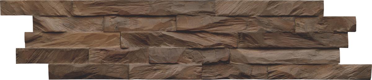 Wandverkleidung Teak Diamond Ancient Brown - Braun, Basics, Holz (61/15/2cm)