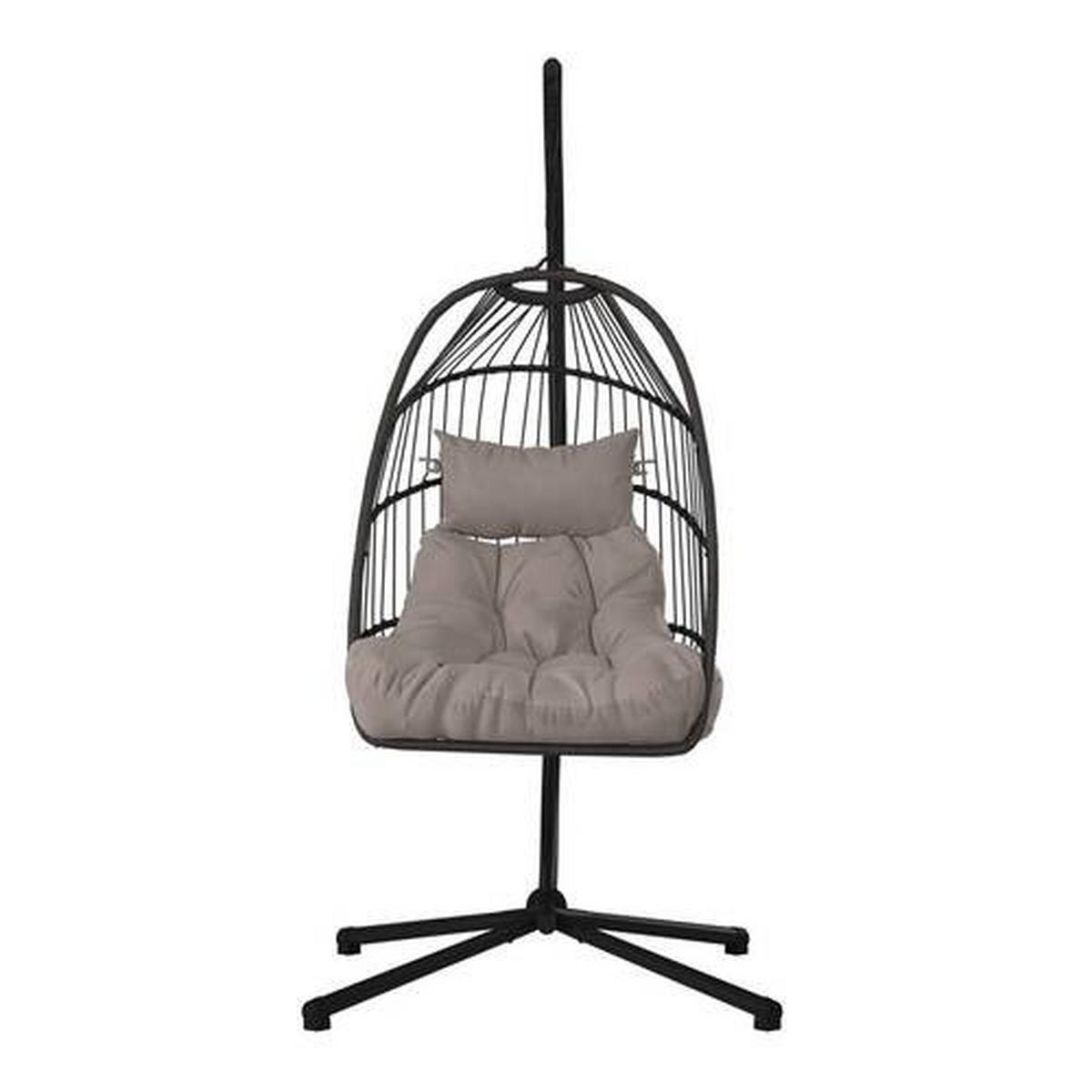 ZÁVĚSNÉ KŘESLO LAURA - šedá/černá, Basics, kov/textil (103/198/102cm) - Mömax