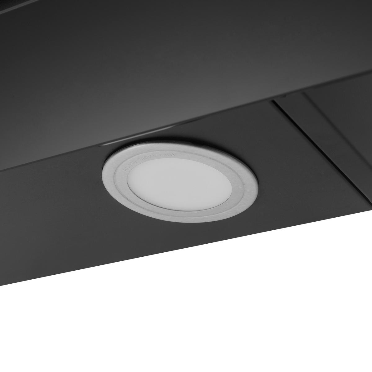 Kopffreihaube Respekta Svea Edelstahl/Glas Schwarz B: 60cm - Schwarz, Trend, Glas/Metall (60/73,9-111,9/34cm) - Respekta