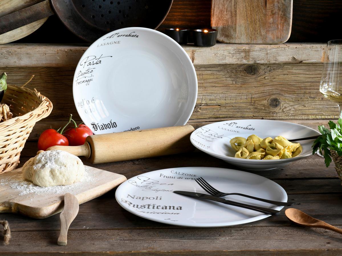 Pizzatellerset Europa Gustoso Porzellan Weiß - Weiß, Design, Keramik (33cm) - Creatable
