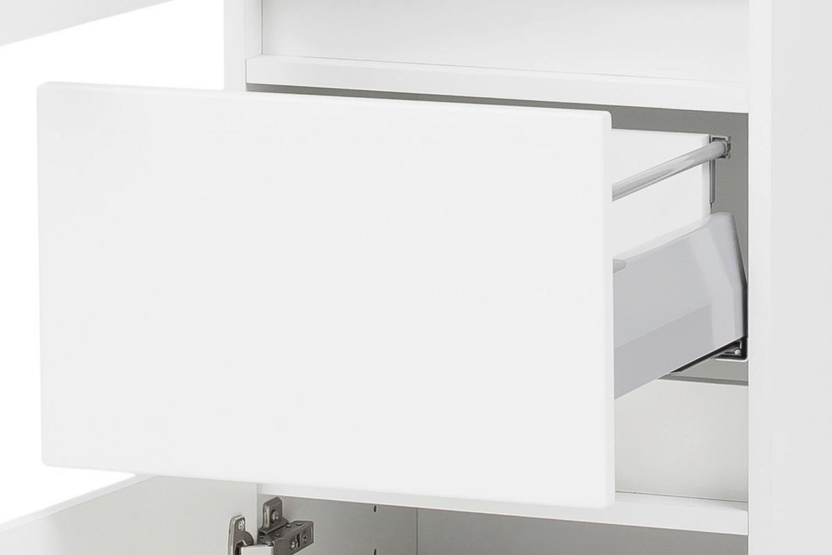 Hochschrank Kopenhagen B: 40 Cm Weiß - Silberfarben/Weiß, KONVENTIONELL, Holzwerkstoff (40/180/35cm) - Held