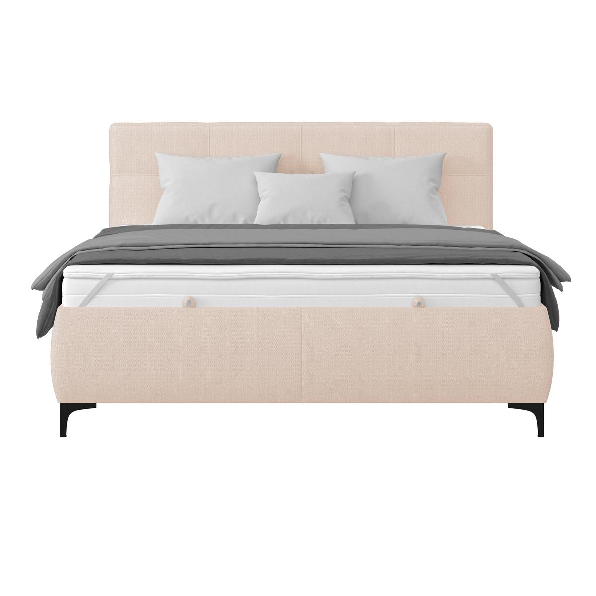 Polsterbett Zeni 160 - Beige/Schwarz, KONVENTIONELL, Holz/Holzwerkstoff (160/200cm)