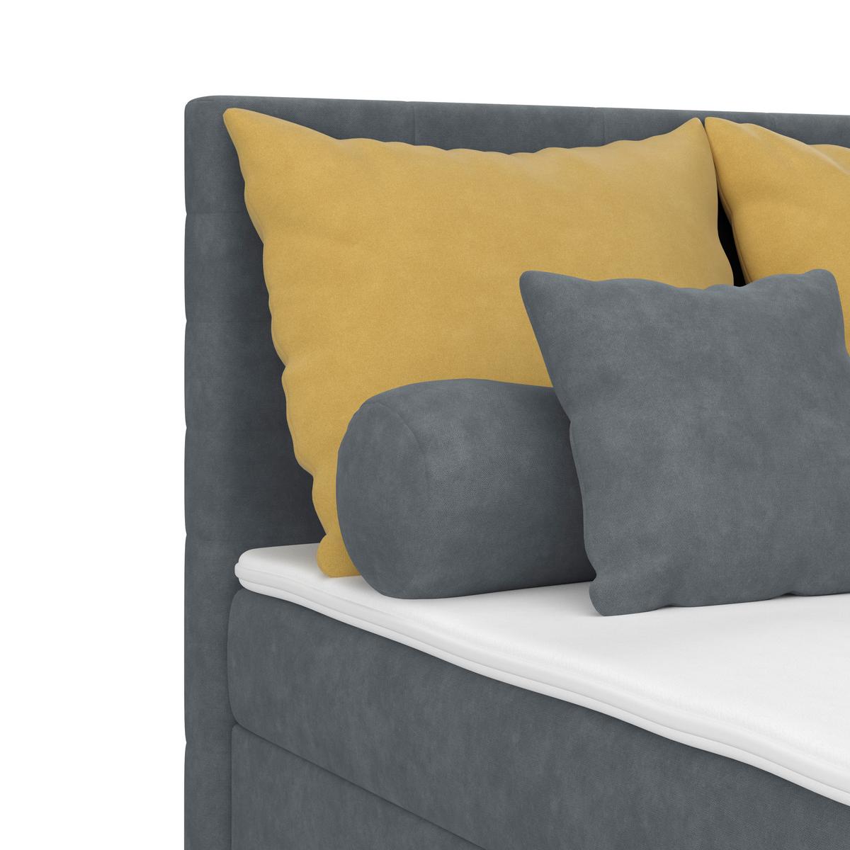 Kárpitozott Ágy Adria 140/200cm - szürkéskék, Konventionell, textil/fa