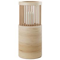 Stojan na svíčku Bamboo, V: 41,7cm - průhledné/přírodní barvy, dřevo/sklo (17,5/41,7cm) - Premium Living
