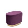 Pouf Samt Violett/Goldfarben BxHxT: 35,5x43x55 cm - Violett/Goldfarben, Basics, Holz/Holzwerkstoff (35,5/43/55cm) - Kayoom