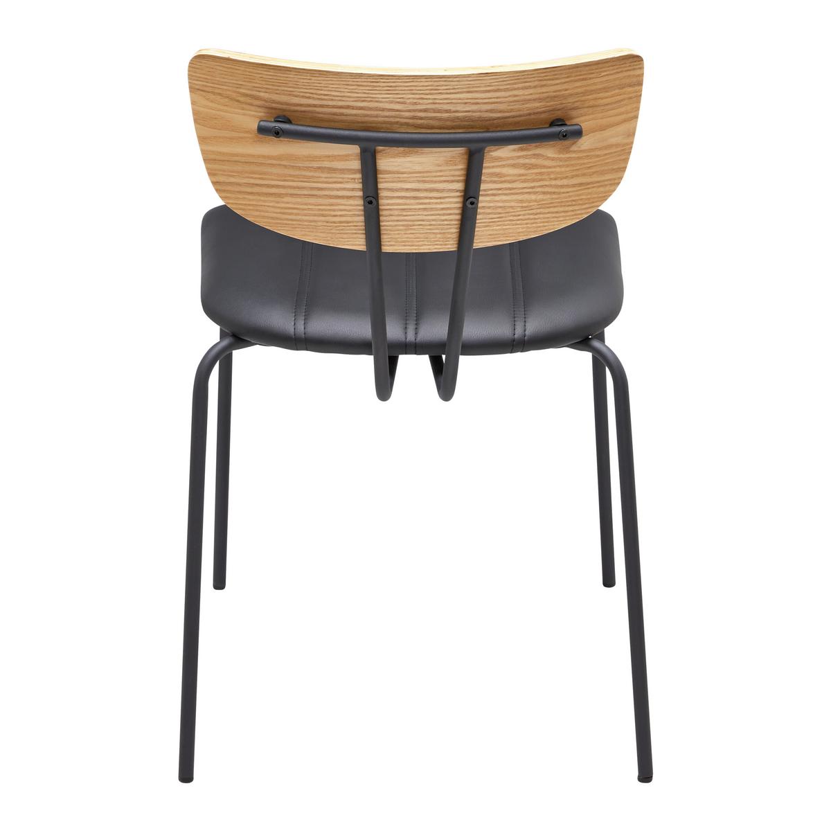 Židle CERA černá - černá/světle hnědá, Moderní, kov/dřevo (42/78/54cm) - Bessagi Home