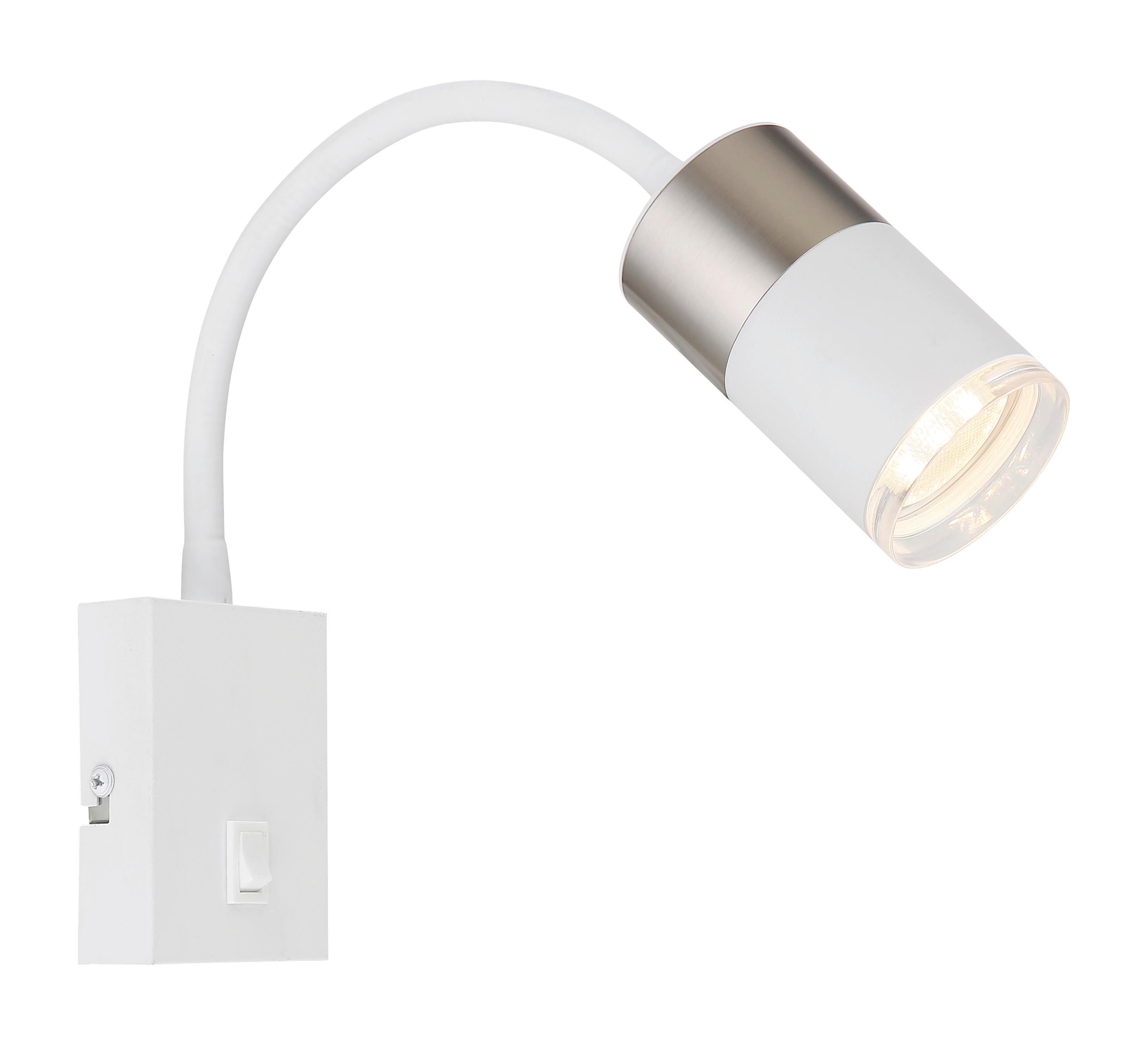 WANDLEUCHTE 57851W - Transparent/Weiß, Design, Kunststoff/Metall (7/43/33cm) - Globo
