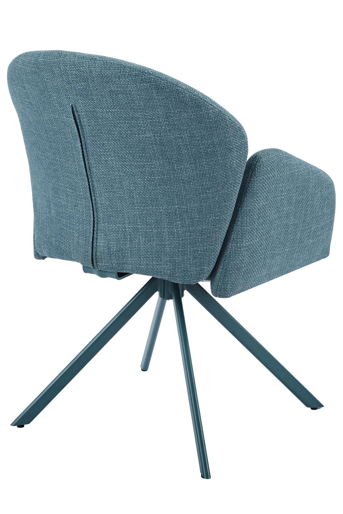 Armlehnstuhl-set Holly S 2er-Set - Petrol, MODERN, Textil/Metall (56,5/84/61cm) - MID.YOU