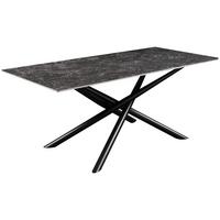 Jedálenský stôl DAVID 180x90 - čierna/sivá, Modern, kov/keramika (180/76/90cm) - Mömax