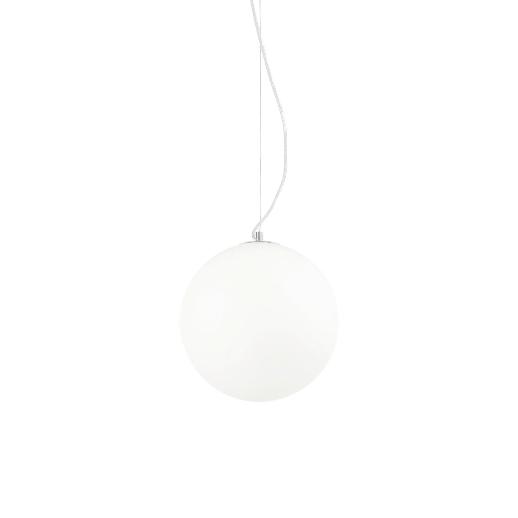 Hängeleuchte Bianco Weiß D: 30 cm - Weiß, KONVENTIONELL, Glas (30/55/230cm) - Ideal Lux