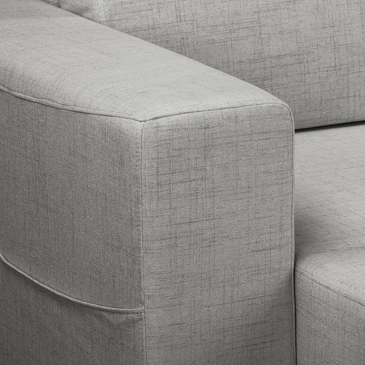 Ecksofa Bella Grau S: 257x174 cm - Wengefarben/Grau, Design, Textil (257/174cm) - Livetastic