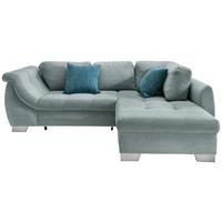 Ecksofa mit Schlaffunktion Flora Blau Cord - Blau/Silberfarben, Design, Textil (250/190cm) - MID.YOU