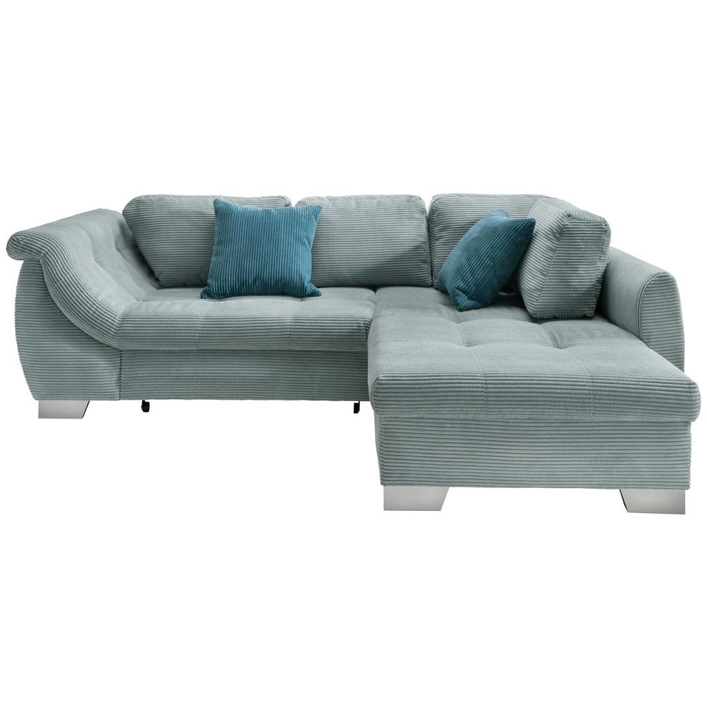 Ecksofa mit Schlaffunktion Flora Blau Cord