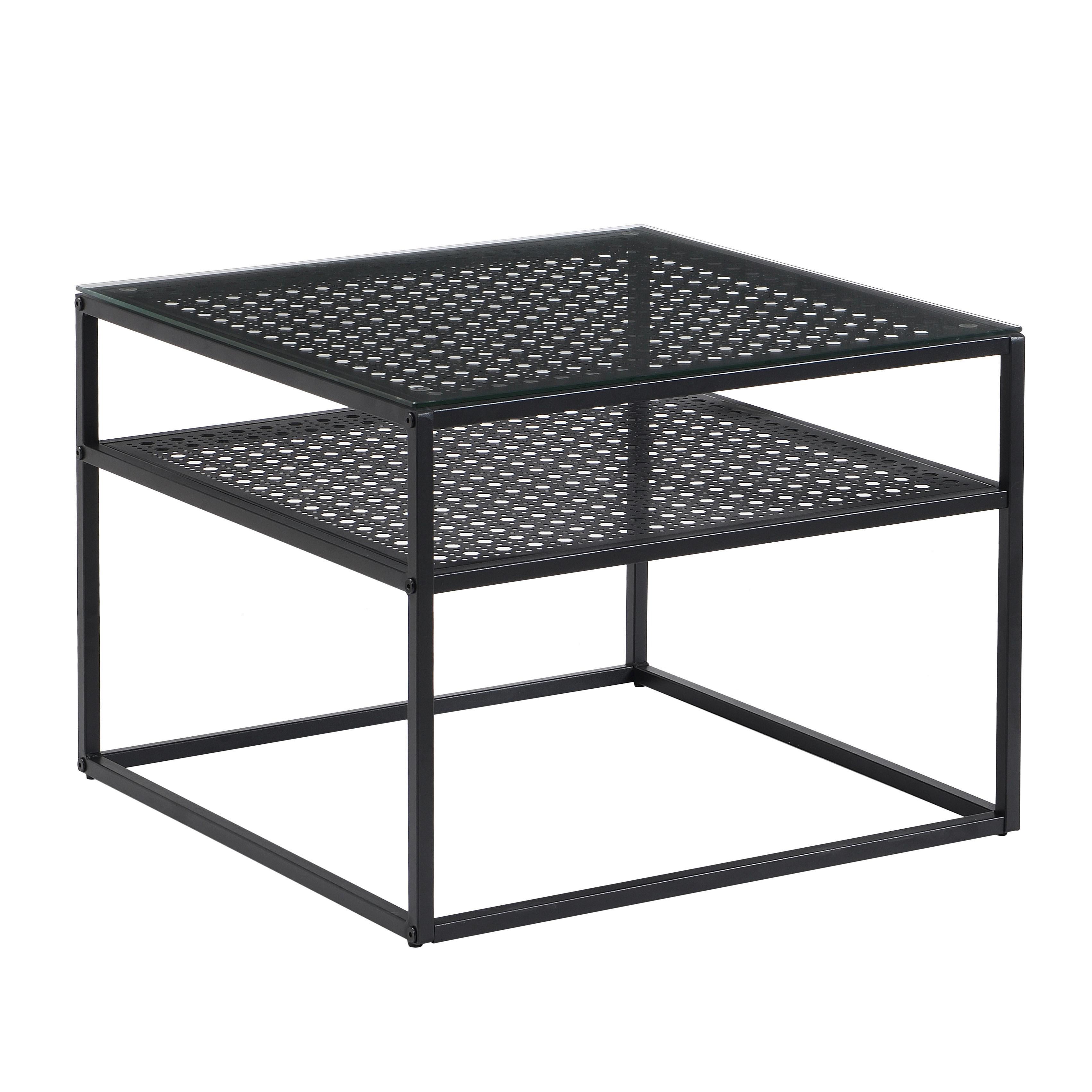 COUCHTISCH Schwarz L: 60cm - Schwarz, Design, Glas/Metall (60/60/45cm) - MID.YOU