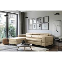 Ecksofa Torino Teilleder hellgrau 173x247 - Hellgrau/Schwarz, Design, Leder/Textil (173/247cm) - Livetastic