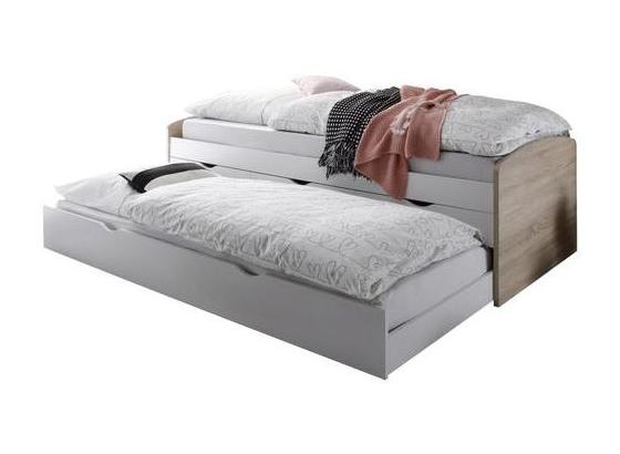 Stauraumbett Ausziehbar 90x200 Nessi, Eiche Dekor/Weiß - Schwarz/Weiß, Basics, Holzwerkstoff/Kunststoff (90/200cm) - MID.YOU Stauraumbett Ausziehbar 90x200 Nessi, Eiche Dekor/Weiß - Schwarz/Weiß, Basics, Holzwerkstoff/Kunststoff (90/200cm) - MID.YOU