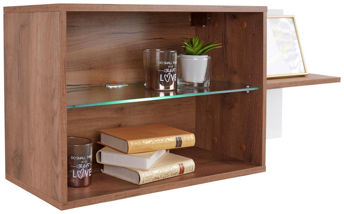 ZÁVĚSNÁ SKŘÍŇKA AVENSIS NEW - bílá/barvy dubu, Konvenční, kompozitní dřevo/sklo (112/43/25cm) - Luca Bessoni