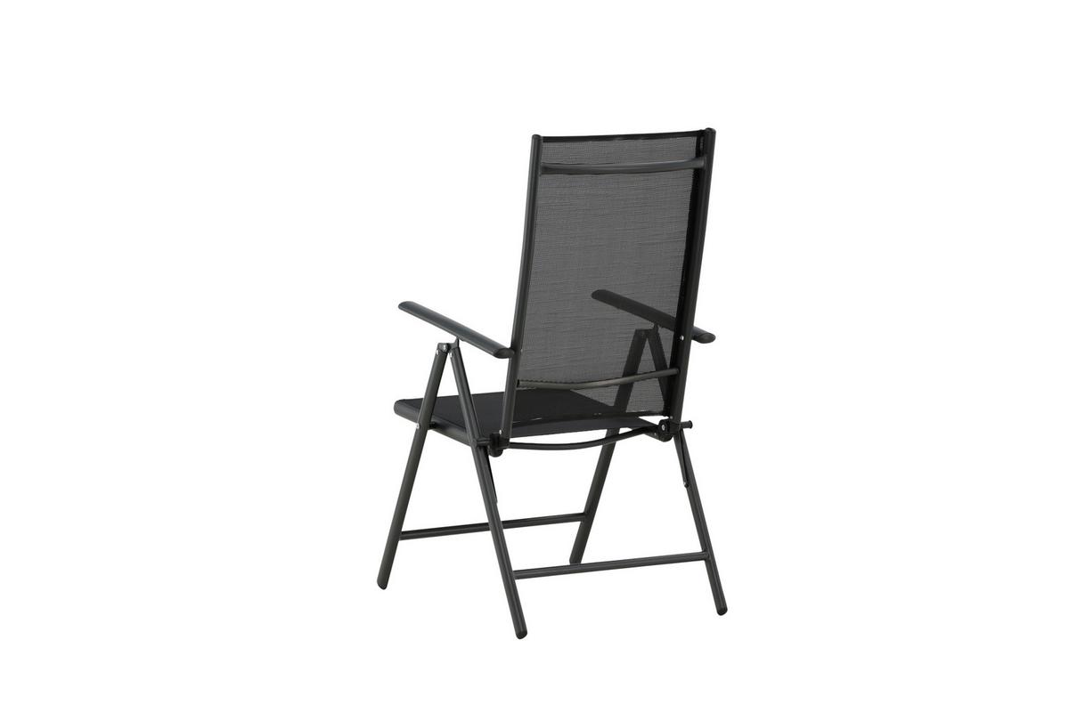 Gartensessel-Set 2-Tlg. Break Metall/Textil - Schwarz, KONVENTIONELL, Kunststoff/Textil (55/108/62cm) - Gardenson