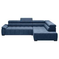 Rohová sedačka GRINALDI, pravá, tmavě modrá - černá/tmavě modrá, Moderní, textil/plast (283/206cm) - Premium Living