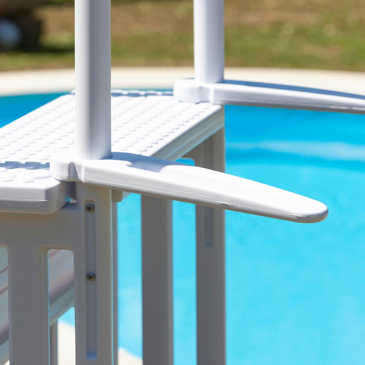 Poolleiter Leiter - Weiß, KONVENTIONELL, Kunststoff (92/206/80cm) - Gre