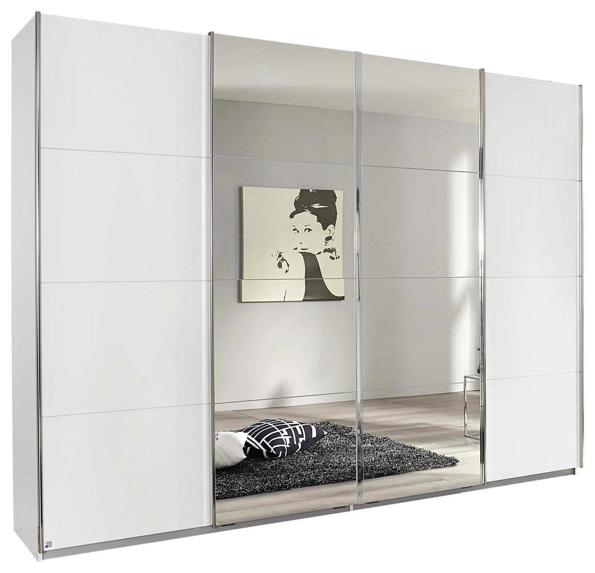 SKRIŇA S POSUVNÝMI DVERAMI Bensheim 361x211cm - číra/biela, Modern, kov/kompozitné drevo (361/211/62cm) - James Wood