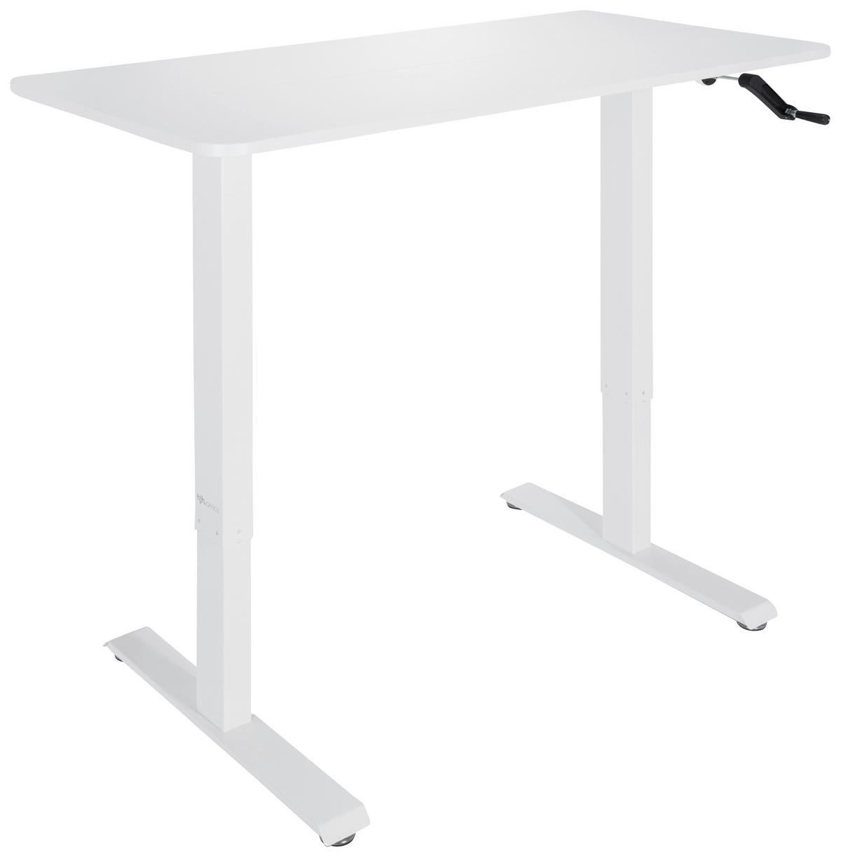 Schreibtisch Stand Cr Weiß - Weiß, MODERN, Holzwerkstoff/Metall (120/74/60cm) - MID.YOU
