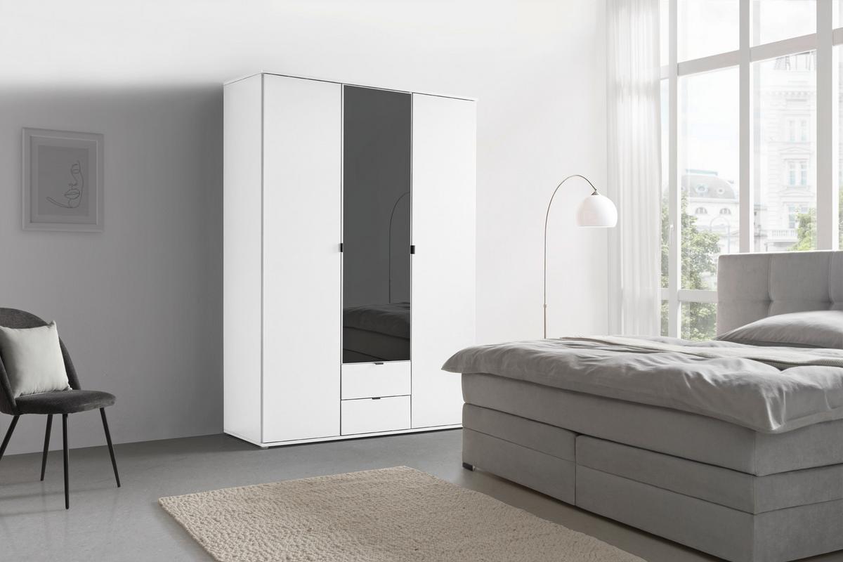 Šatníková skriňa AVILA - sivá/biela, Konventionell, kov/kompozitné drevo (136/194/53cm) - Mömax
