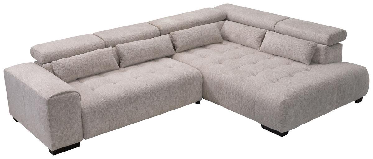 Ecksofa Matera Beige/naturfarben 311x226 Cm - Beige/Schwarz, Trend, Holz/Holzwerkstoff (311/226cm)