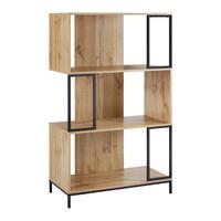 Regál GENY - čierna/farba duba, Modern, kov (80/136/40cm) - Bessagi Home
