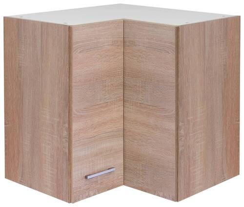 Eckoberschrank Samoa B: 60 cm Eiche Dekor 2 Drehtüren - Weiß/Sonoma Eiche, KONVENTIONELL, Holzwerkstoff (60/54,8/32cm)